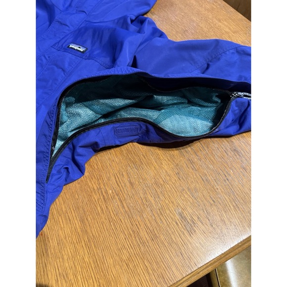 Vintage Patagonia Rainforest Storm Shell Jacket Blue Teal Mesh Lined Hooded L - Picture 7 of 14